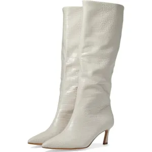Steve Madden Women Lavan Kitten Heel Boots Size US 7.5M Bone White Croc Print