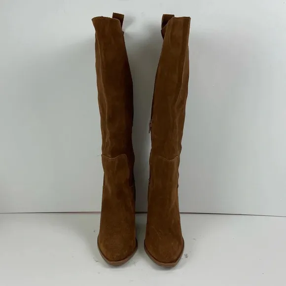Steve Madden Women Seven Brown Suede Western Cowboy Boots Knee High 7.5 M