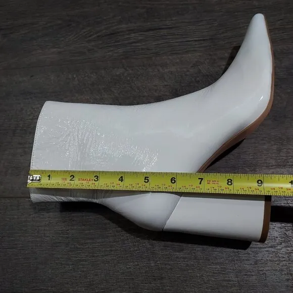 Steve Madden Zoe White Patan leather Women's Short Gogo Boots USA Size 9M