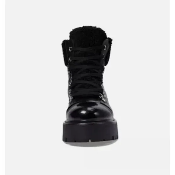 Steve Madden NEW size 8 black Reyen boots faux shearling lined