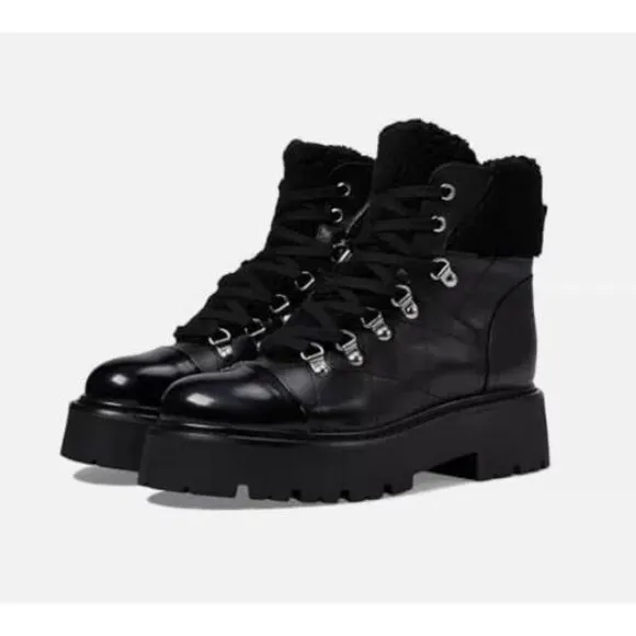 Steve Madden NEW size 8 black Reyen boots faux shearling lined