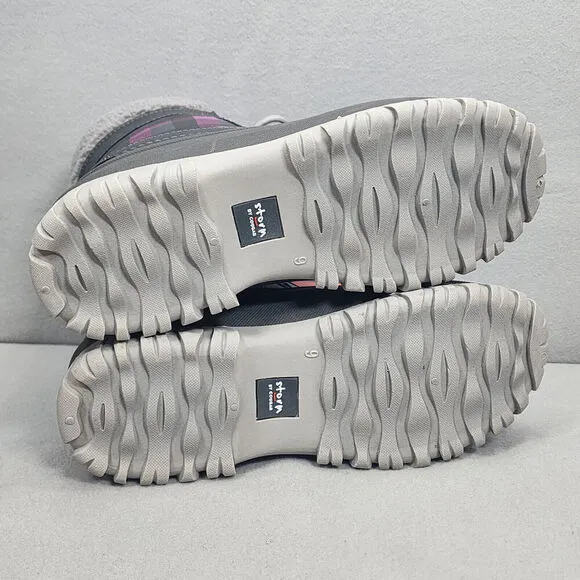 Storm by Cougar Women's Waterproof Winter Boots Gray Orchid Plaid Size 9 NEW