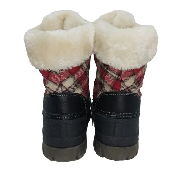 Storm by Cougar Womens NEW Plaid Fur Lined Boots - sz. 6