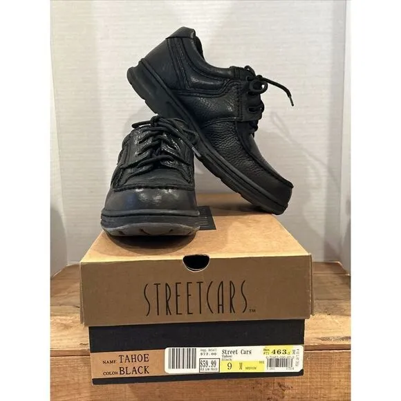 Street Cars Men’s Size 9M Tahoe Black Leather Upper Shoes