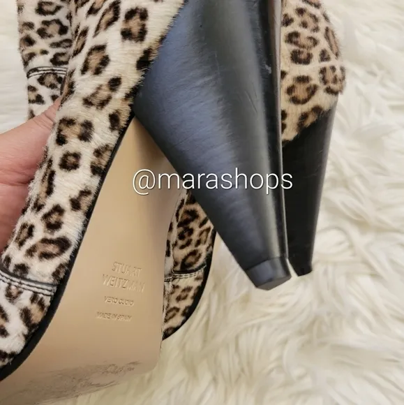 STUART WEITZMAN Atomic West leopard-print calf hair ankle boots