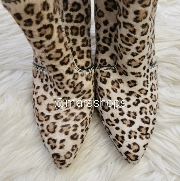 STUART WEITZMAN Atomic West leopard-print calf hair ankle boots