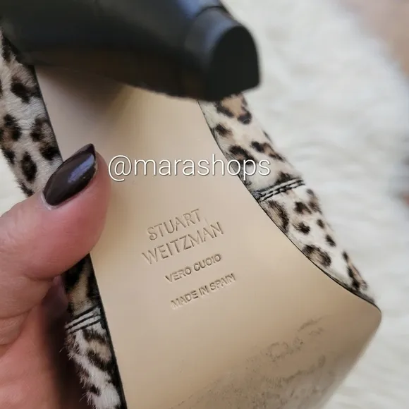 STUART WEITZMAN Atomic West leopard-print calf hair ankle boots