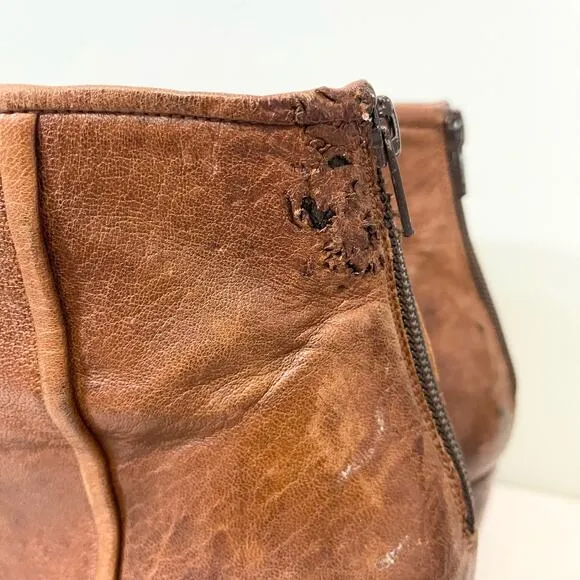 Stuart Weitzman Boots Women 9M Brown Leather Wedge Clog Almond Toe Ankle SPAIN