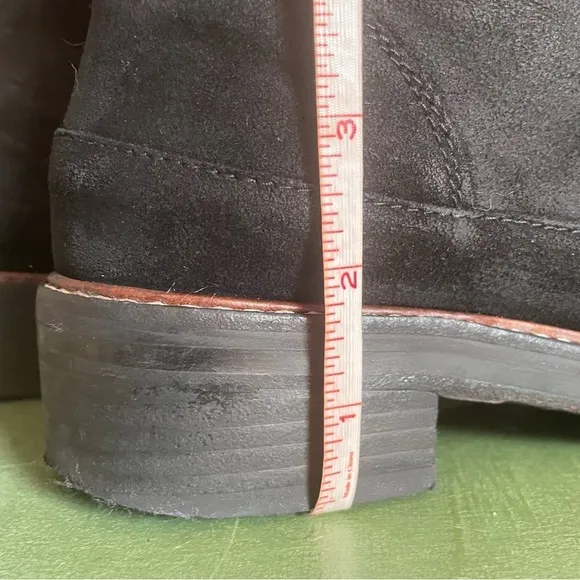 Stuart Weitzman LUGE Fleece Lined Fold Down Boots in Black Suede *Spain*