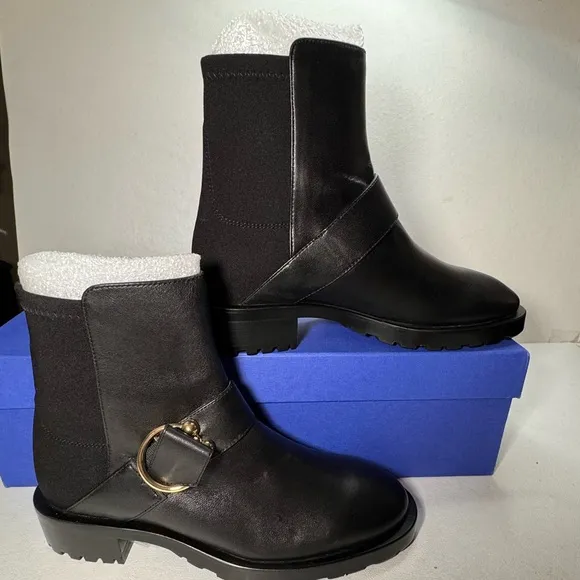 STUART WEITZMAN Luxering leather &amp; neoprene ankle boots casual outdoor vacation