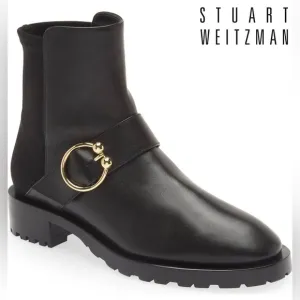 STUART WEITZMAN Luxering leather &amp; neoprene ankle boots casual outdoor vacation