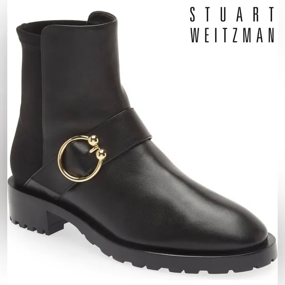 STUART WEITZMAN Luxering leather &amp; neoprene ankle boots casual outdoor vacation
