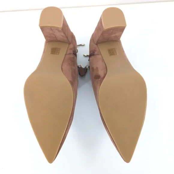 Stuart Weitzman Women 10 Gardiner Booties Boots Brown Suede Tie Pointed NEW FLAW