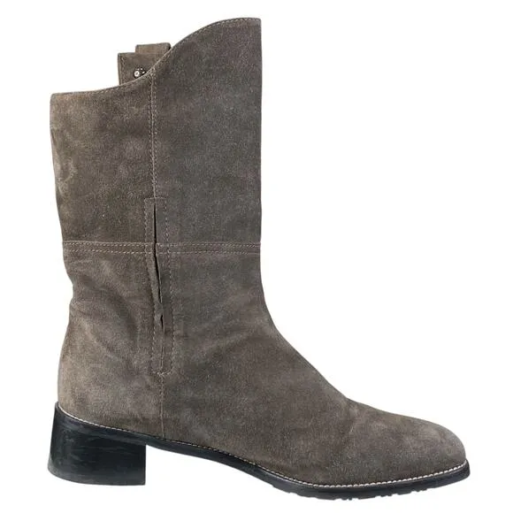 Stuart Weitzman Women’s Actnatural Gray Suede Pull On Ankle Boot Size US 9