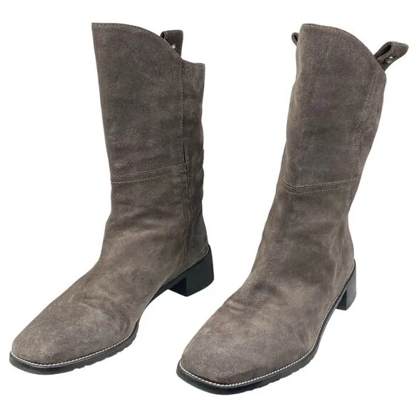 Stuart Weitzman Women’s Actnatural Gray Suede Pull On Ankle Boot Size US 9