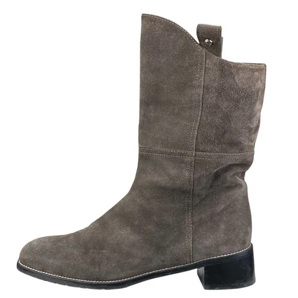 Stuart Weitzman Women’s Actnatural Gray Suede Pull On Ankle Boot Size US 9