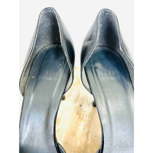 Stuart Weitzman Women's Black Suede Point Toe  Bowtie 3 &quot; Heals Size 9.5 Pin Up