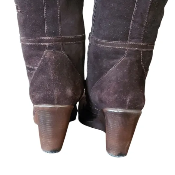 Stuart Weiztman Suede Brown Faux Fur Women's Boots Size 10