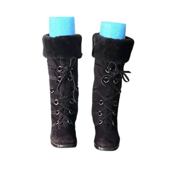 Stuart Weiztman Suede Brown Faux Fur Women's Boots Size 10