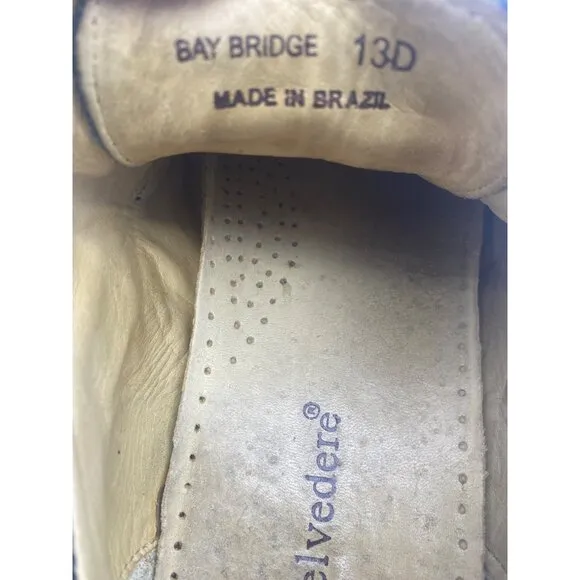 STUDIO‎ BELVEDERE Bay Bridge Oxford Shoes Mens SZ 13D Black Leather Brazil Laces