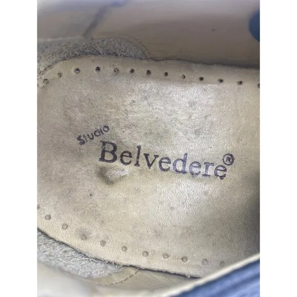 STUDIO‎ BELVEDERE Bay Bridge Oxford Shoes Mens SZ 13D Black Leather Brazil Laces