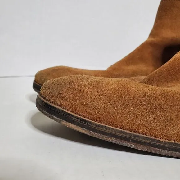 Superdry Tan Suede Chelsea Boots Size 10 Pull On Stretch Mens