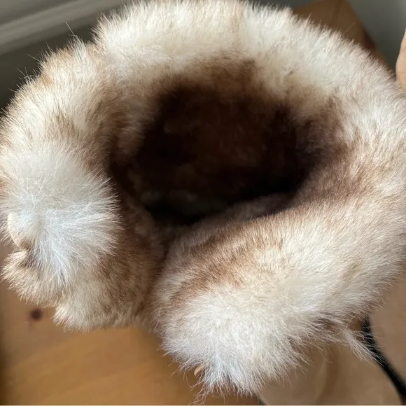Talbots Women’s Tish Foldover Suede Faux Fur lined Ankle Boot Tan 9.5
