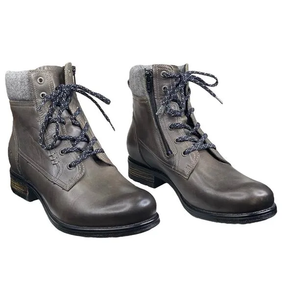 Taos Women's Cutie Brown Leather Lace Up Ankle Boot Size 40 US 9.0/9.5