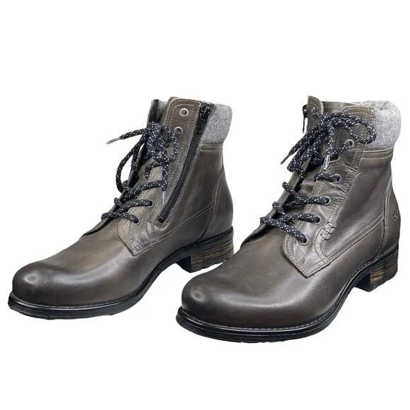 Taos Women's Cutie Brown Leather Lace Up Ankle Boot Size 40 US 9.0/9.5