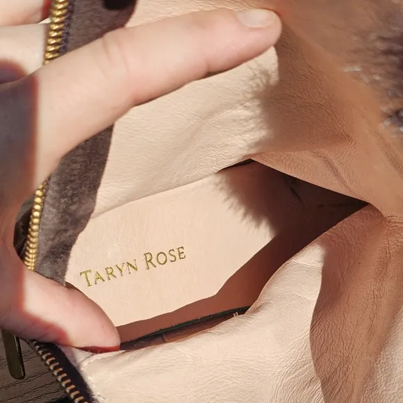Taryn Rose genuine rabbit fur ankle boots