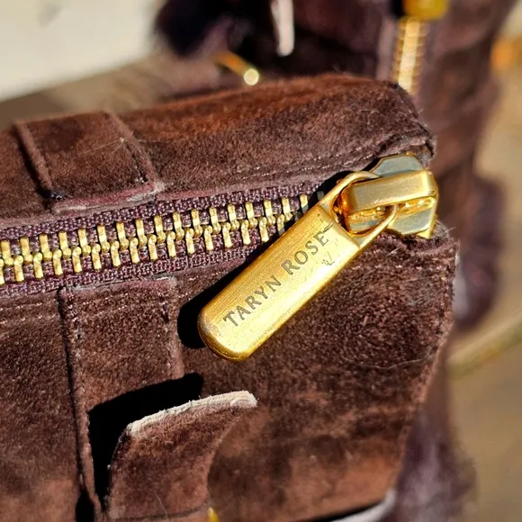 Taryn Rose genuine rabbit fur ankle boots