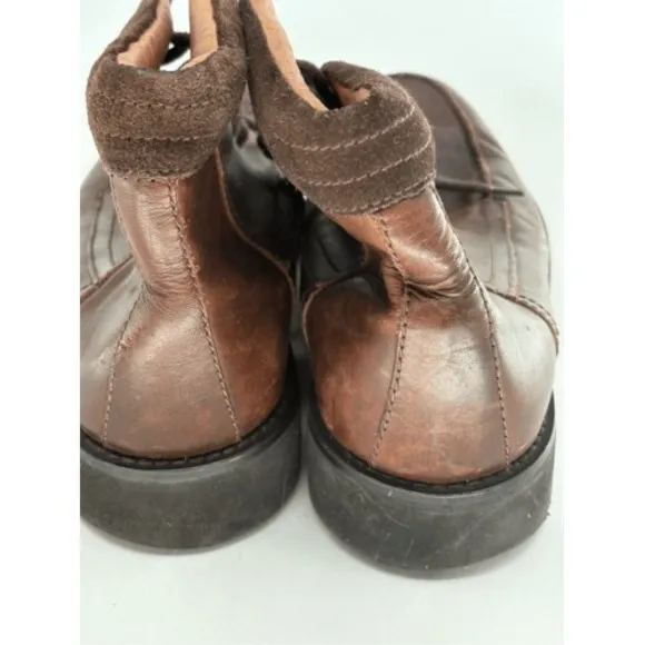 Tasso Elba Boots Men Size 8.5 Brown‎ Leather Lace Up