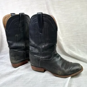 Tecovas JACKSON Calf Leather Square Toe Cowboy Western Black Boots Men Sz 13 D