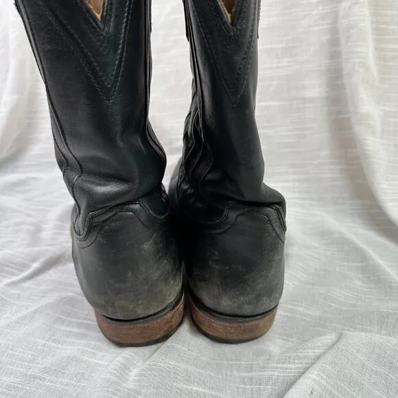 Tecovas JACKSON Calf Leather Square Toe Cowboy Western Black Boots Men Sz 13 D