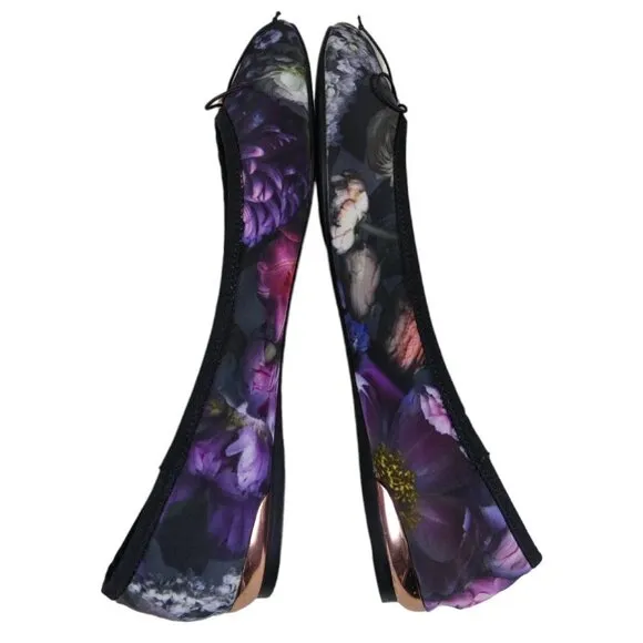 Ted Baker London Imme floral ballet flats shoes NEW Size US 7 EU 38 #855