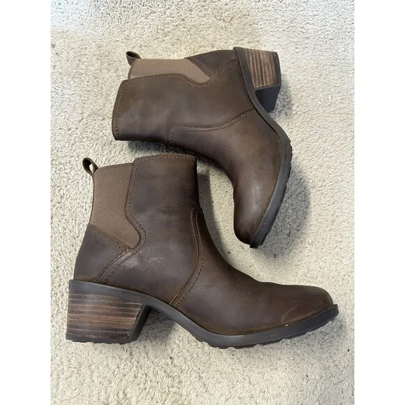 Teva Anaya Chelsea Brown Waterproof Leather Boots 1103230 Women’s Size 10