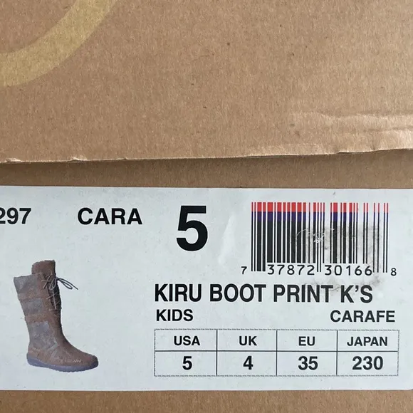 TEVA Cara Kiru Leather Boot Lace Up Detail Faux Fur Lined Weatherproof Kids Sz 5