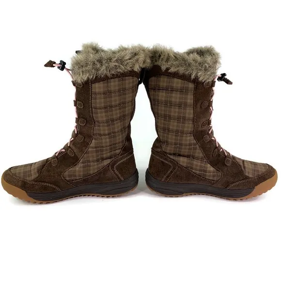 Teva Faux Fur Plaid Lace Up Boots Size 4 US