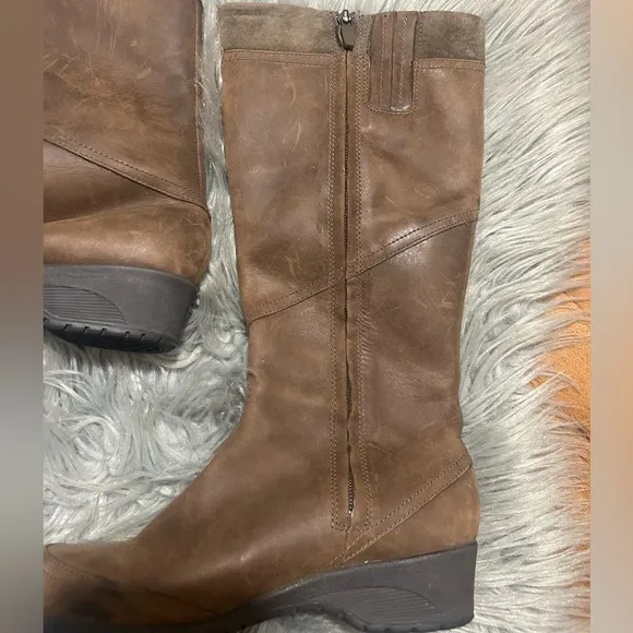 Teva Jade Cove Insulated Knee High Low Wedge Brown Boots Size 7.5