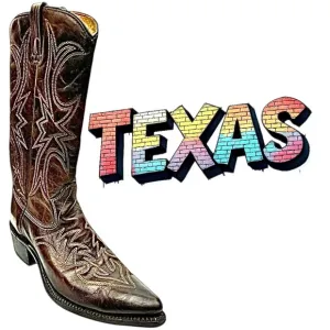 TEXAS Brand Cowboy Boots Brown Leather Men’s Size 8.5 D Made in USA Pre-Owned