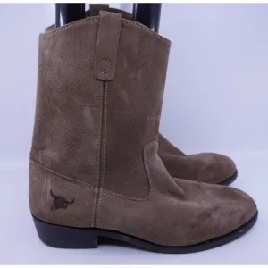 Texas Steer Boots Mens Size 11 Suede Oil Resistant Sole Engineer Mid Calf
