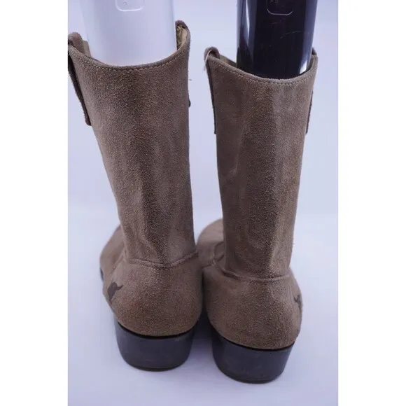 Texas Steer Boots Mens Size 11 Suede Oil Resistant Sole Engineer Mid Calf