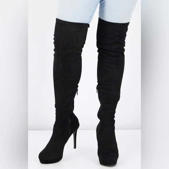 Thalia Sodi Women Medium Clarissa Over The Knee Boots, Black