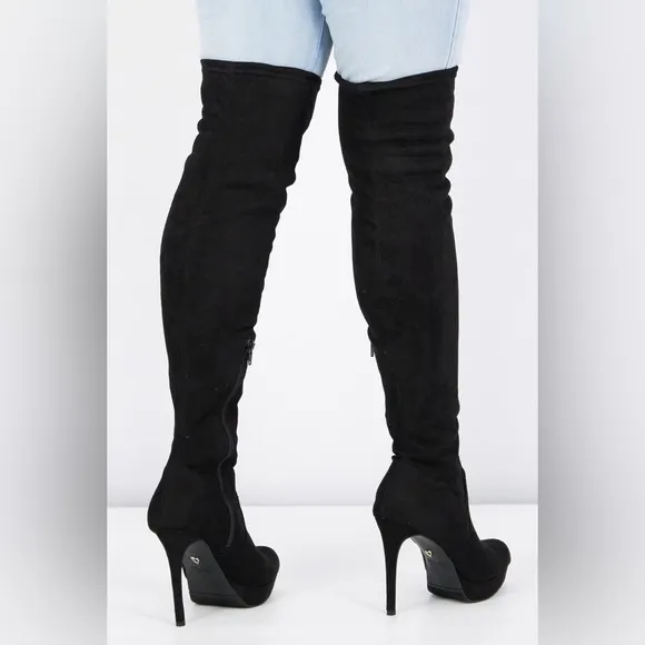 Thalia Sodi Women Medium Clarissa Over The Knee Boots, Black