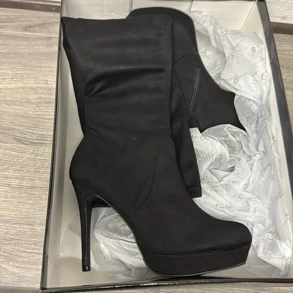 Thalia Sodi Women Medium Clarissa Over The Knee Boots, Black