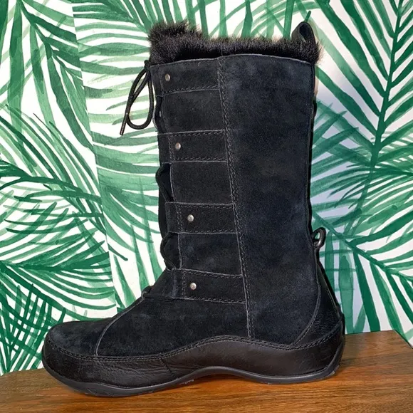 The North Face 200g Black Suede Primaloft Faux Fur Lace Boots Women’s 9