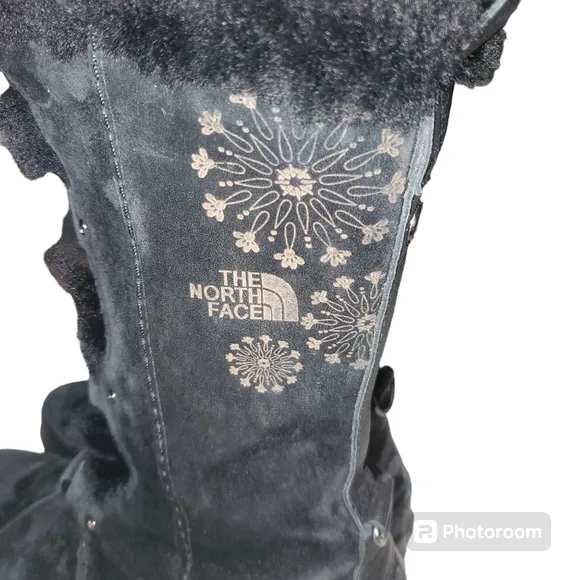THE NORTH FACE Abby ll Black Nubuck LaceUp Insulated Winter Boots Women's Size 8