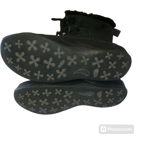 THE NORTH FACE Abby ll Black Nubuck LaceUp Insulated Winter Boots Women's Size 8