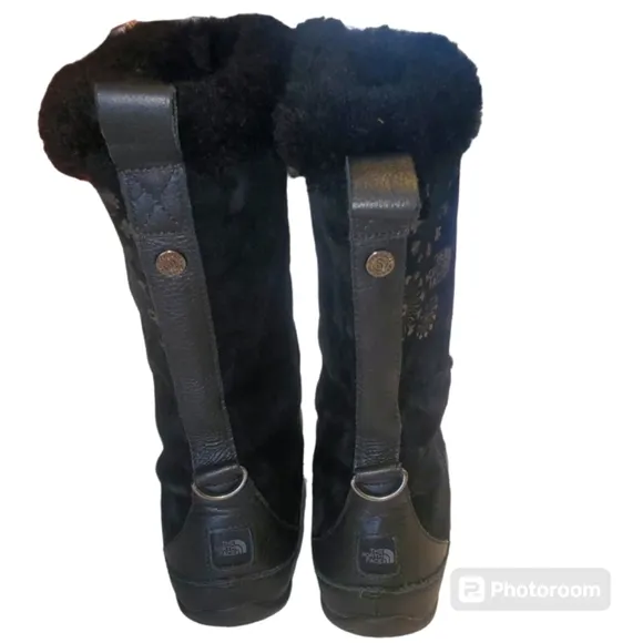 THE NORTH FACE Abby ll Black Nubuck LaceUp Insulated Winter Boots Women's Size 8