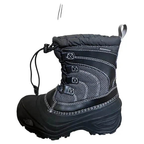 The North Face Alpenglow IV Waterproof Snow Boots Insulated Black Size Kids 12